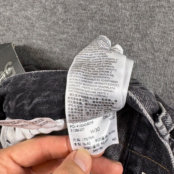 Levis 501 ’93 Shorts Mens 30 Black Denim Button Fly Premium Distressed Frayed - Picture 15 of 15